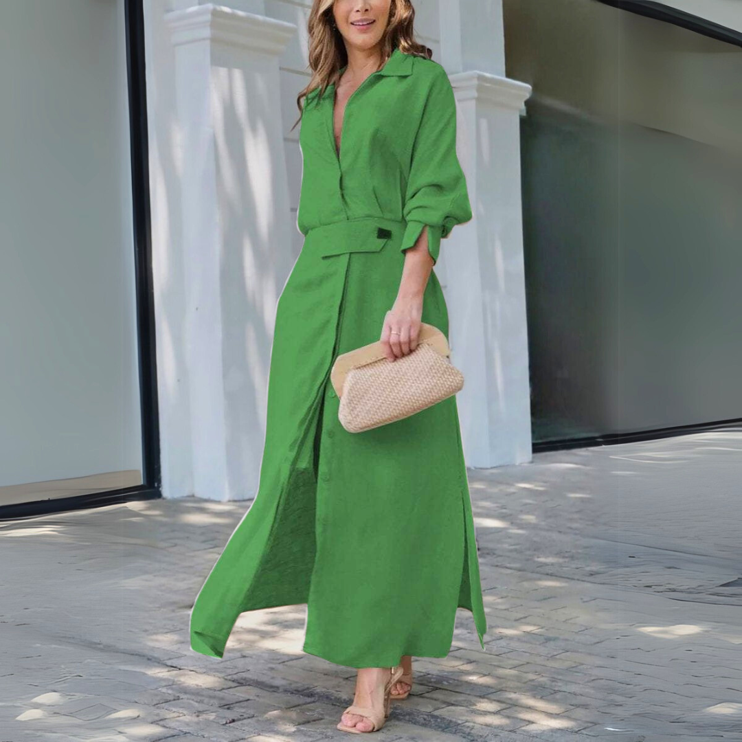 Lauren™ | Elegant V-Neck Maxi Dress