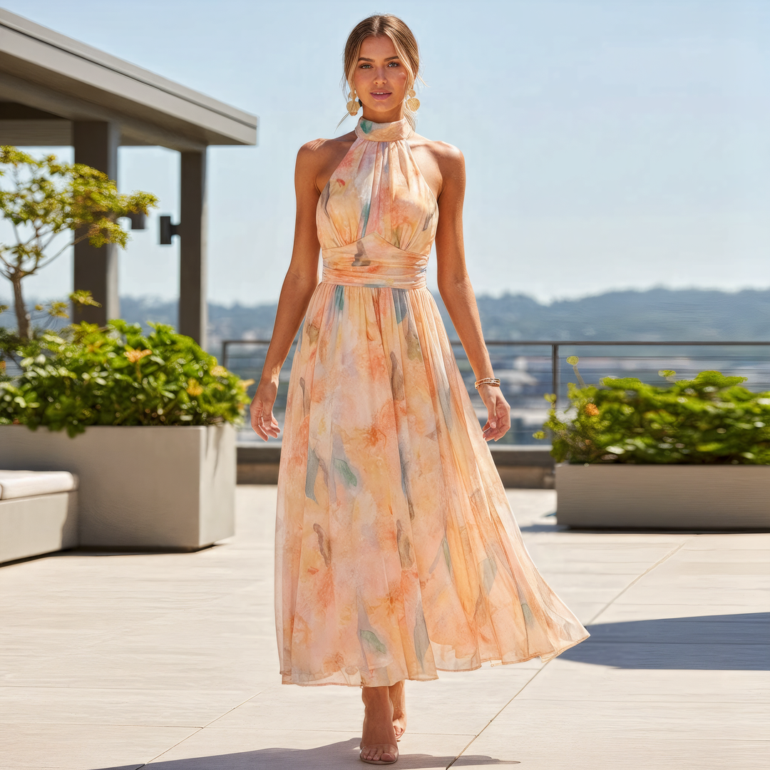 Women's Elegant Halter Maxi Gown