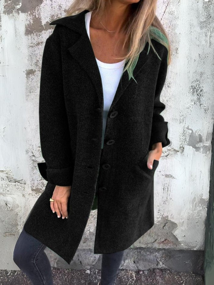 TESS | LAPEL COLLAR BUTTON-FRONT COAT