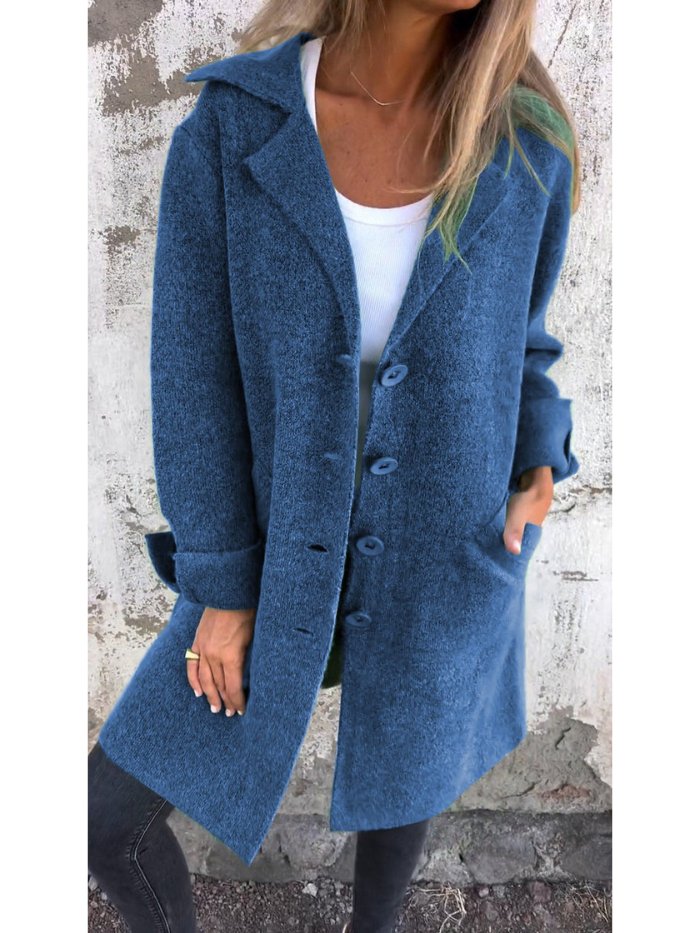 TESS | LAPEL COLLAR BUTTON-FRONT COAT