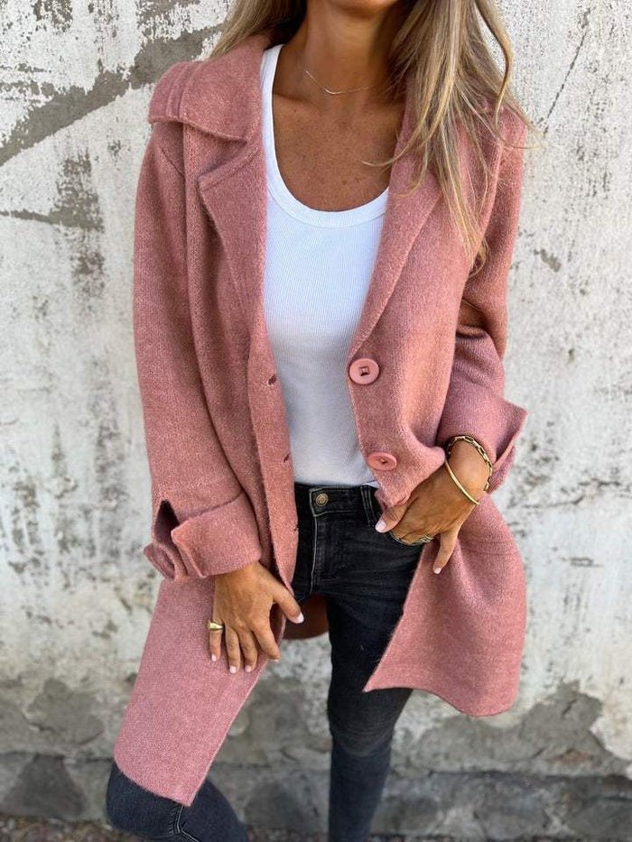 TESS | LAPEL COLLAR BUTTON-FRONT COAT