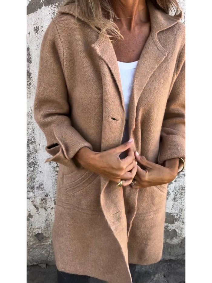 TESS | LAPEL COLLAR BUTTON-FRONT COAT
