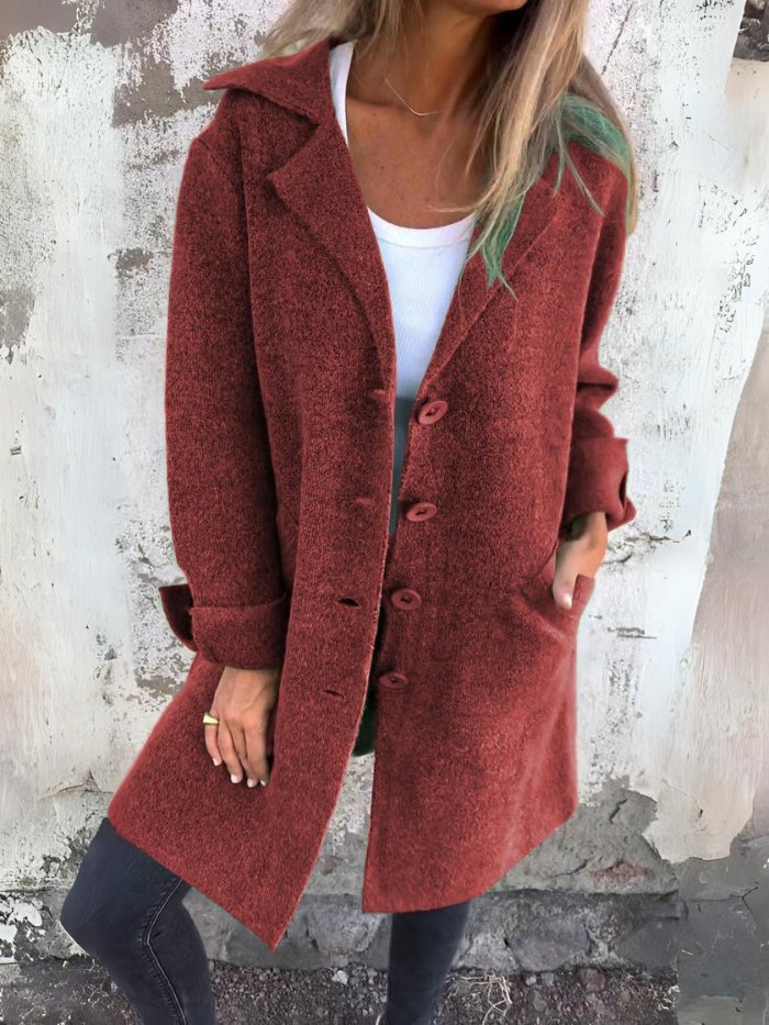 TESS | LAPEL COLLAR BUTTON-FRONT COAT