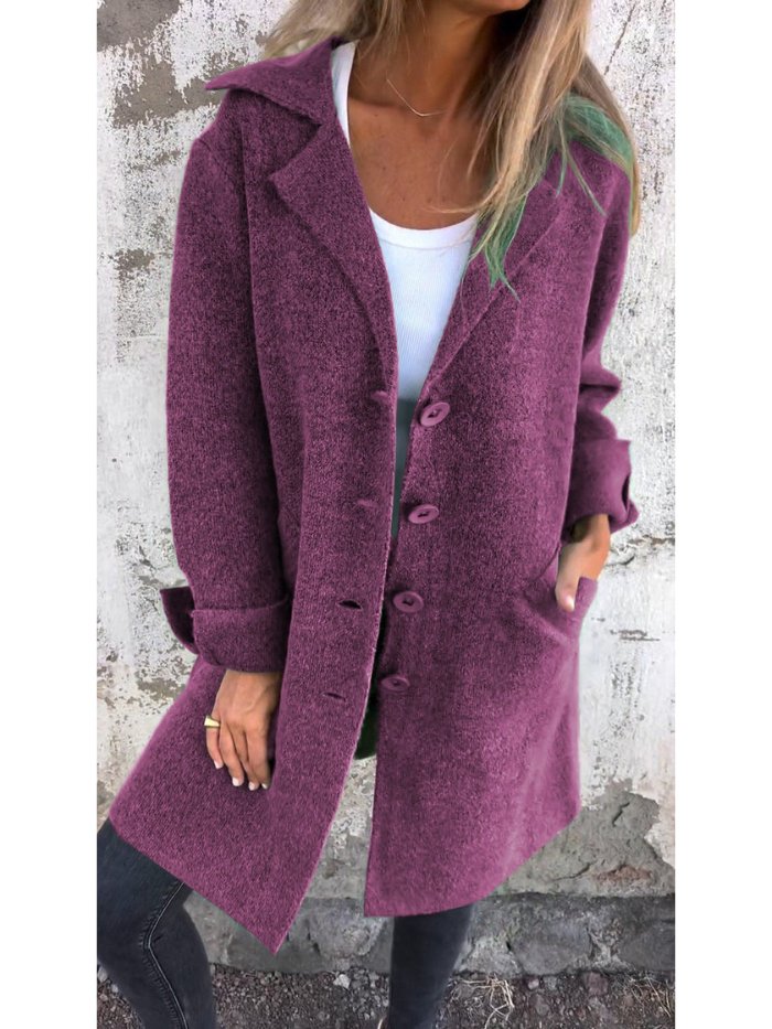 TESS | LAPEL COLLAR BUTTON-FRONT COAT