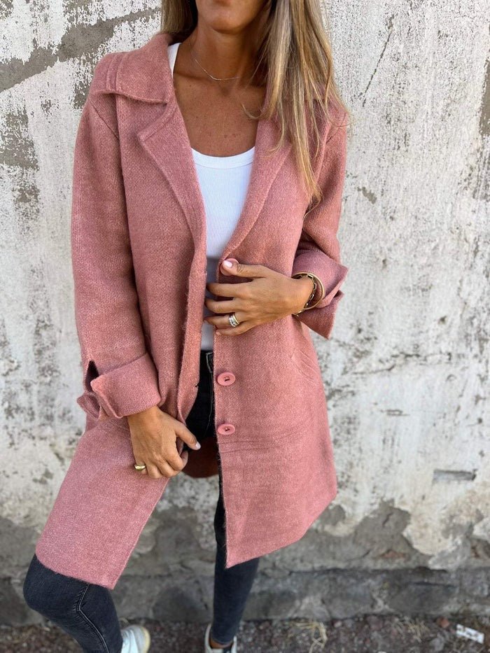 TESS | LAPEL COLLAR BUTTON-FRONT COAT