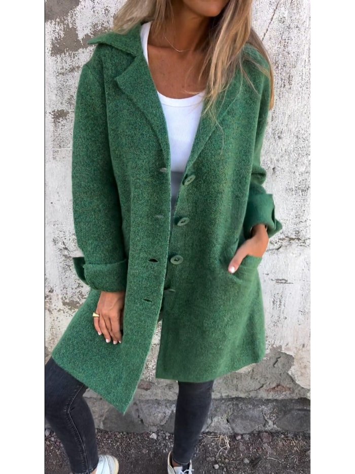 TESS | LAPEL COLLAR BUTTON-FRONT COAT